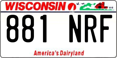 WI license plate 881NRF