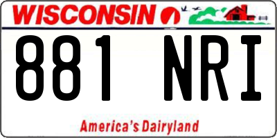 WI license plate 881NRI