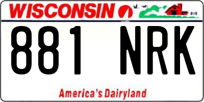 WI license plate 881NRK