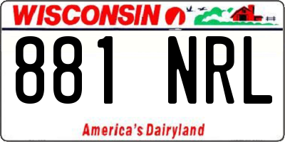 WI license plate 881NRL