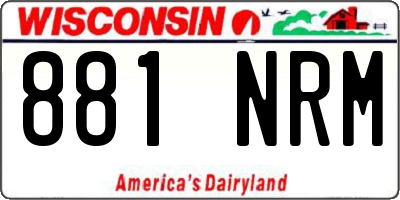 WI license plate 881NRM