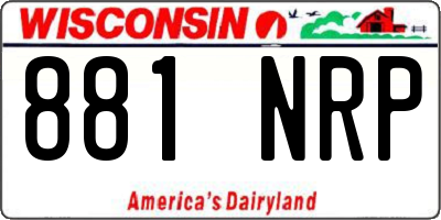 WI license plate 881NRP