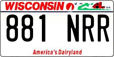 WI license plate 881NRR