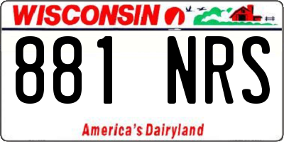 WI license plate 881NRS