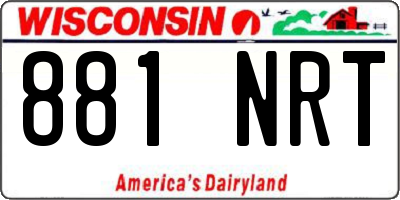 WI license plate 881NRT