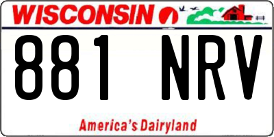 WI license plate 881NRV