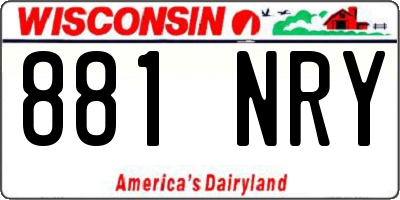 WI license plate 881NRY