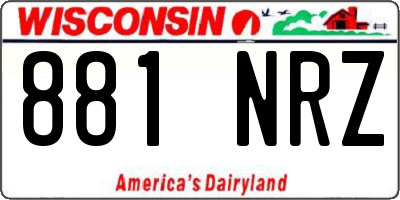WI license plate 881NRZ