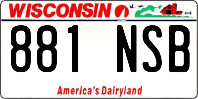 WI license plate 881NSB