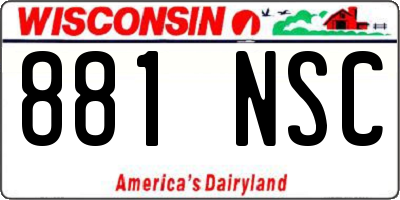 WI license plate 881NSC