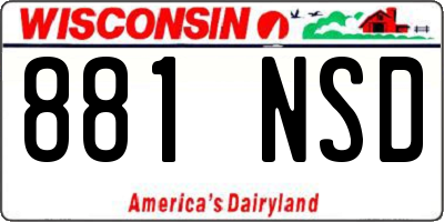 WI license plate 881NSD