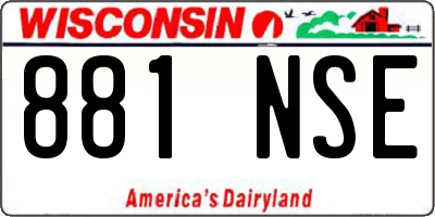 WI license plate 881NSE
