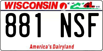 WI license plate 881NSF