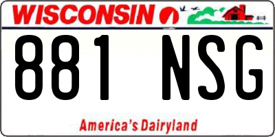 WI license plate 881NSG