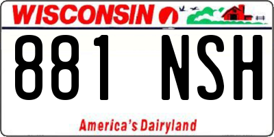 WI license plate 881NSH