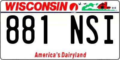 WI license plate 881NSI