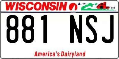 WI license plate 881NSJ