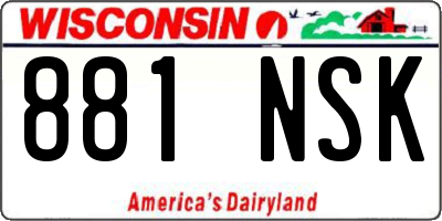 WI license plate 881NSK