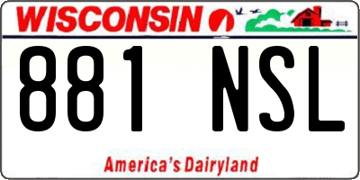 WI license plate 881NSL