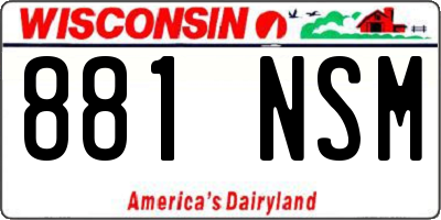 WI license plate 881NSM