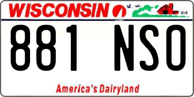 WI license plate 881NSO