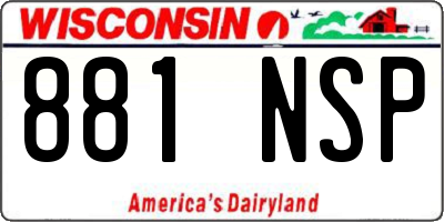 WI license plate 881NSP