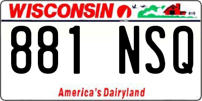 WI license plate 881NSQ