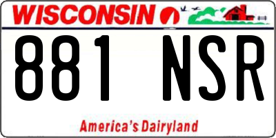 WI license plate 881NSR