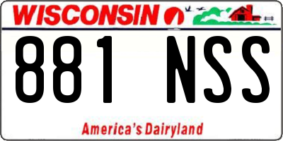 WI license plate 881NSS