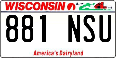 WI license plate 881NSU