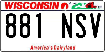 WI license plate 881NSV