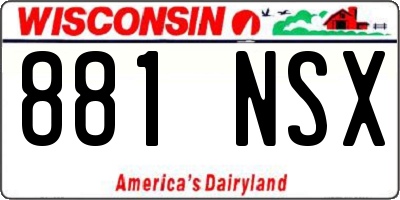 WI license plate 881NSX