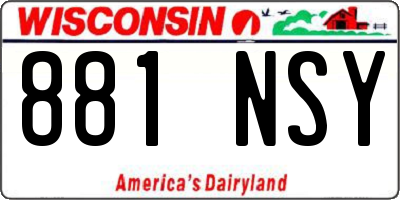 WI license plate 881NSY
