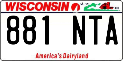 WI license plate 881NTA