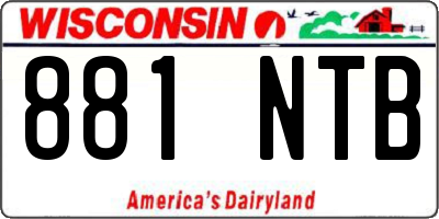 WI license plate 881NTB