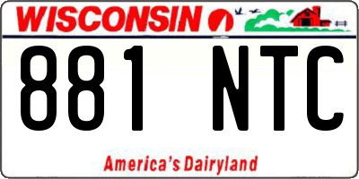 WI license plate 881NTC