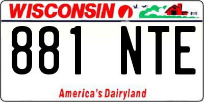WI license plate 881NTE