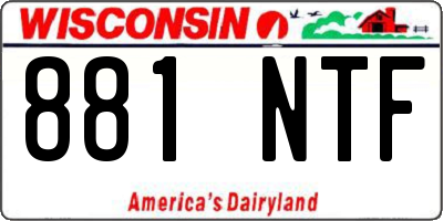 WI license plate 881NTF