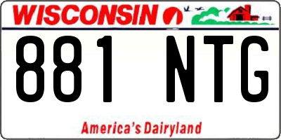 WI license plate 881NTG