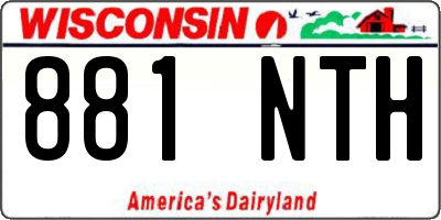 WI license plate 881NTH