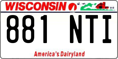 WI license plate 881NTI