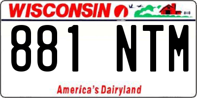 WI license plate 881NTM