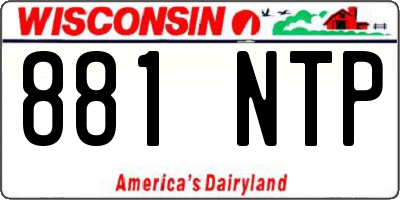 WI license plate 881NTP