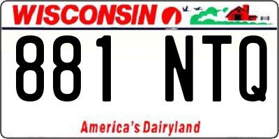WI license plate 881NTQ