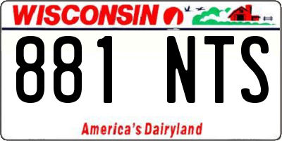 WI license plate 881NTS