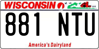 WI license plate 881NTU