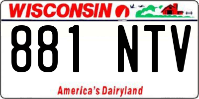 WI license plate 881NTV