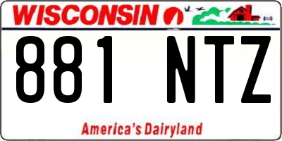 WI license plate 881NTZ