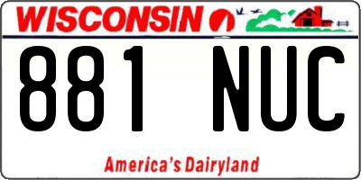 WI license plate 881NUC
