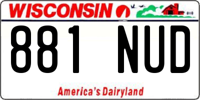 WI license plate 881NUD